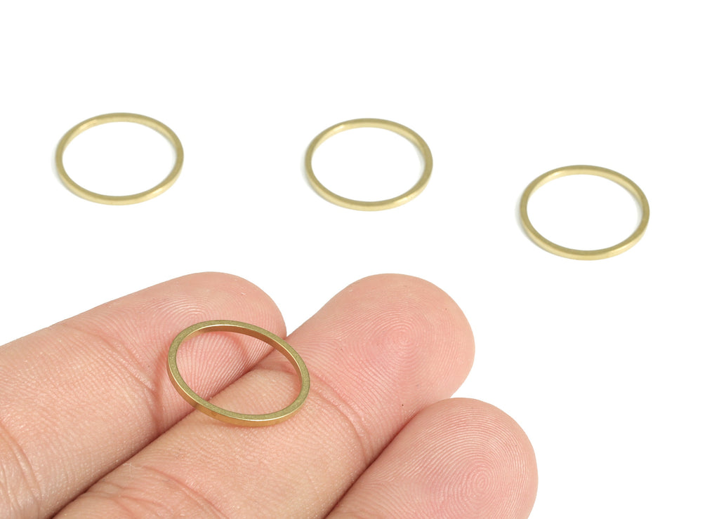 Brass Circle Connector - Raw Brass Round Pendants - Closed Loop Rings - Earring Findings - Jewelry SuPPlies - 15x1.0x1.0mm - PP4138-15 - DOMEDBAZAAR