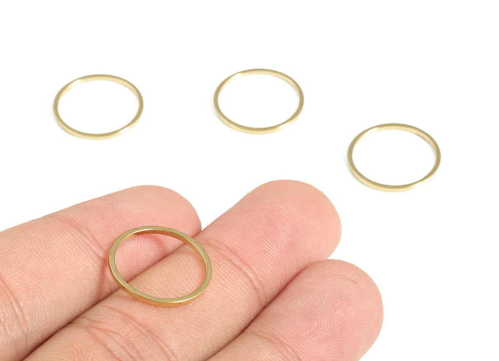 Brass Round Pendants - Brass Round Links - Raw Brass Circle Connector - Earring Finding - Jewelry Making SuPPlies - 16x1.0x1.0mm - PP4138-16 - DOMEDBAZAAR
