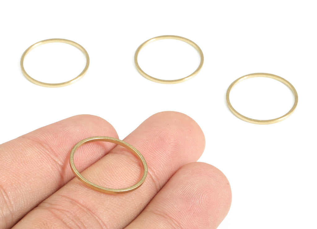 Raw Brass Circle Connector - Raw Brass Round Pendants - Closed Loop Rings - Earring Findings - Jewelry SuPPlies - 19x1.0x1.0mm - PP4138-19 - DOMEDBAZAAR