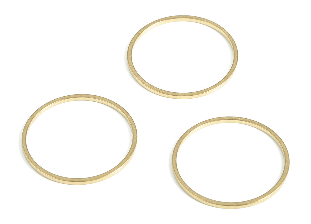 Brass Round Pendants - Brass Round Links - Raw Brass Circle Connector - Earring Findings - Jewelry Making SuPPlies - 22x1x1mm - PP4138-22 - DOMEDBAZAAR