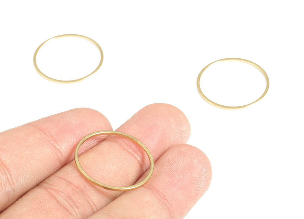 Brass Round Pendants - Brass Round Links - Raw Brass Circle Connector - Earring Findings - Jewelry Making SuPPlies - 22x1x1mm - PP4138-22 - DOMEDBAZAAR