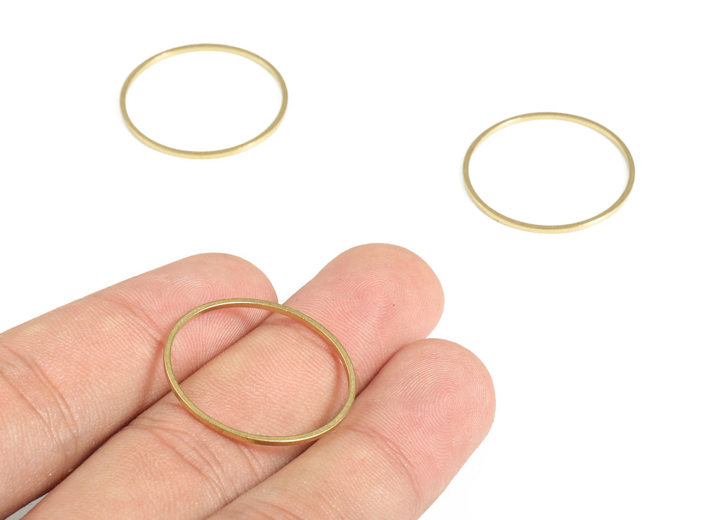 Raw Brass Circle Connector - Raw Brass Round Pendants - Closed Loop Rings - Earring Findings - Jewelry SuPPlies - 25x1.0x1.0mm - PP4138-25 - DOMEDBAZAAR
