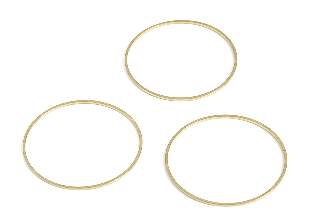 Raw Brass Round Pendants - Brass Round Links- Brass Circle Connector - Earring Findings - Jewelry Making SuPPlies - 40x1.0x1.0mm - PP4138-40 - DOMEDBAZAAR