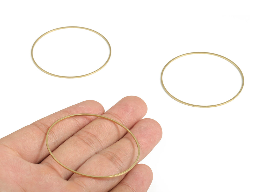 Raw Brass Circle Connector - Raw Brass Round Pendants - Closed Loop Rings - Earring Findings - Jewelry SuPPlies - 50x1.0x1.0mm - PP4138-50 - DOMEDBAZAAR