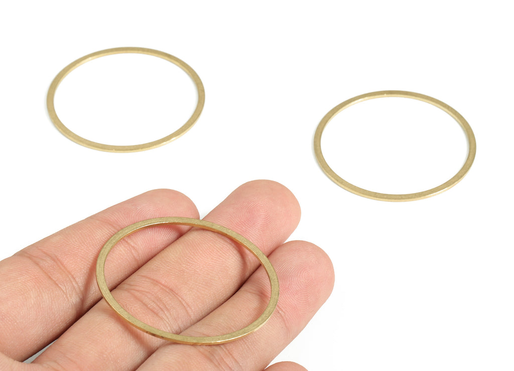Raw Brass Round Connectors - Closed Loop Rings - Raw Brass Circle Pendants-Round Links - Jewelry Making SuPPlies - 40x2.0x1.0mm - PP4139-40 - DOMEDBAZAAR