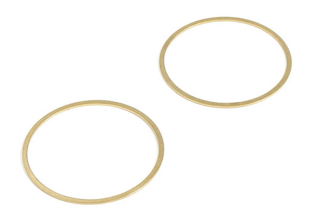 Raw Brass Circle Pendants - Raw Brass Round Connectors - Closed Loop Rings - Earring Findings - Jewelry SuPPlies - 50x2.0x1.0mm - PP4139-50 - DOMEDBAZAAR