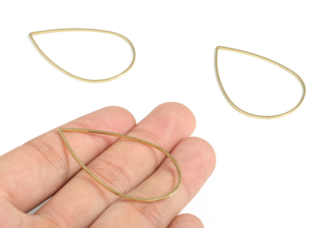 Raw Brass Drop Pendant - Tear Drop Connector - Brass Drop Jewelry Finding - Brass Drop Earrings - Jewelry SuPPlies - 47.0x30.0x1mm - PP4142 - DOMEDBAZAAR