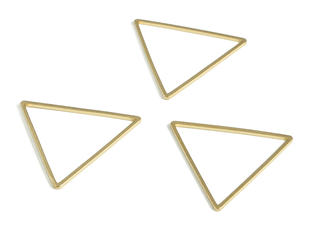 Brass Triangle Charms - Triangle Shaped Raw Brass Pendant - Earring Finding - Brass Triangle - Jewelry SuPPlies - 29.0x1.0x1.0mm - PP4144-29 - DOMEDBAZAAR