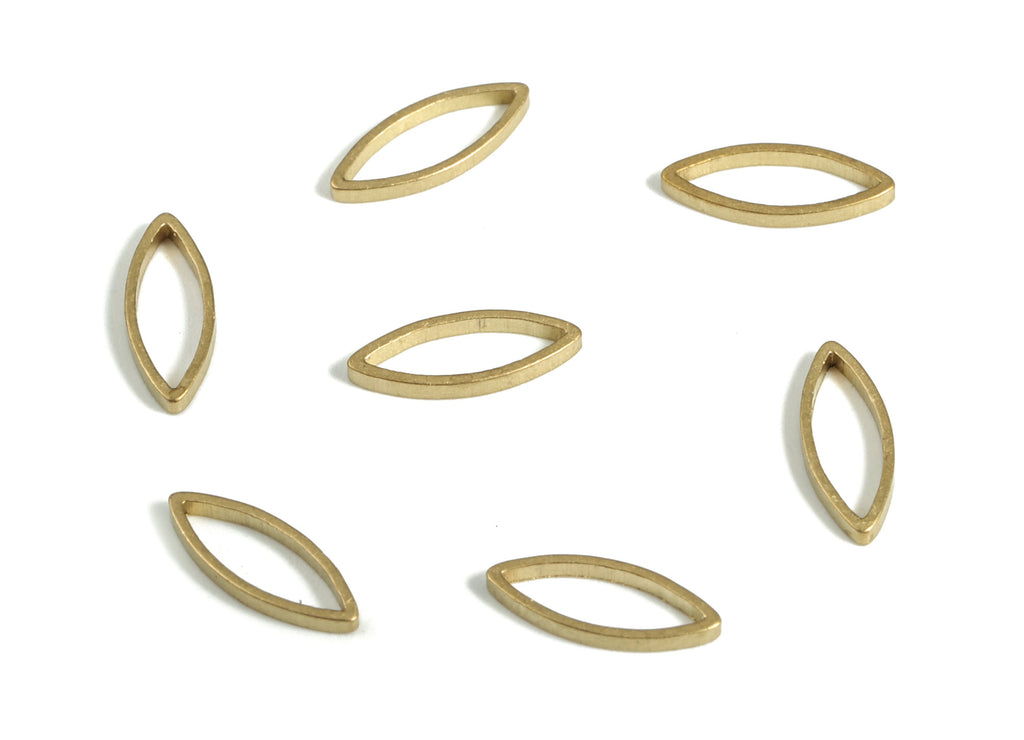 Raw Brass Marquise Ring - Marquise Charm – Brass Link Connector - Earring Findings - Jewelry Making Supplies - 8x3.0x0.8mm - PP4145-8 - DOMEDBAZAAR