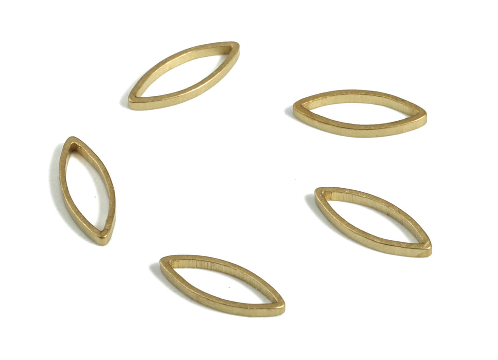 Raw Brass Marquise Ring - Marquise Charm – Brass Link Connector - Earring Findings - Jewelry Making Supplies - 8x3.0x0.8mm - PP4145-8 - DOMEDBAZAAR