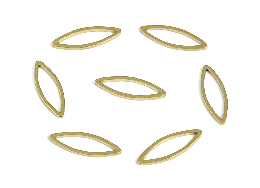 Raw Brass Marquise Links – Geometric Eye Shape Marquise Connectors – Marquise Link Rings - Jewelry Supplies - 15x5.0x0.8mm - PP4145-15 - DOMEDBAZAAR