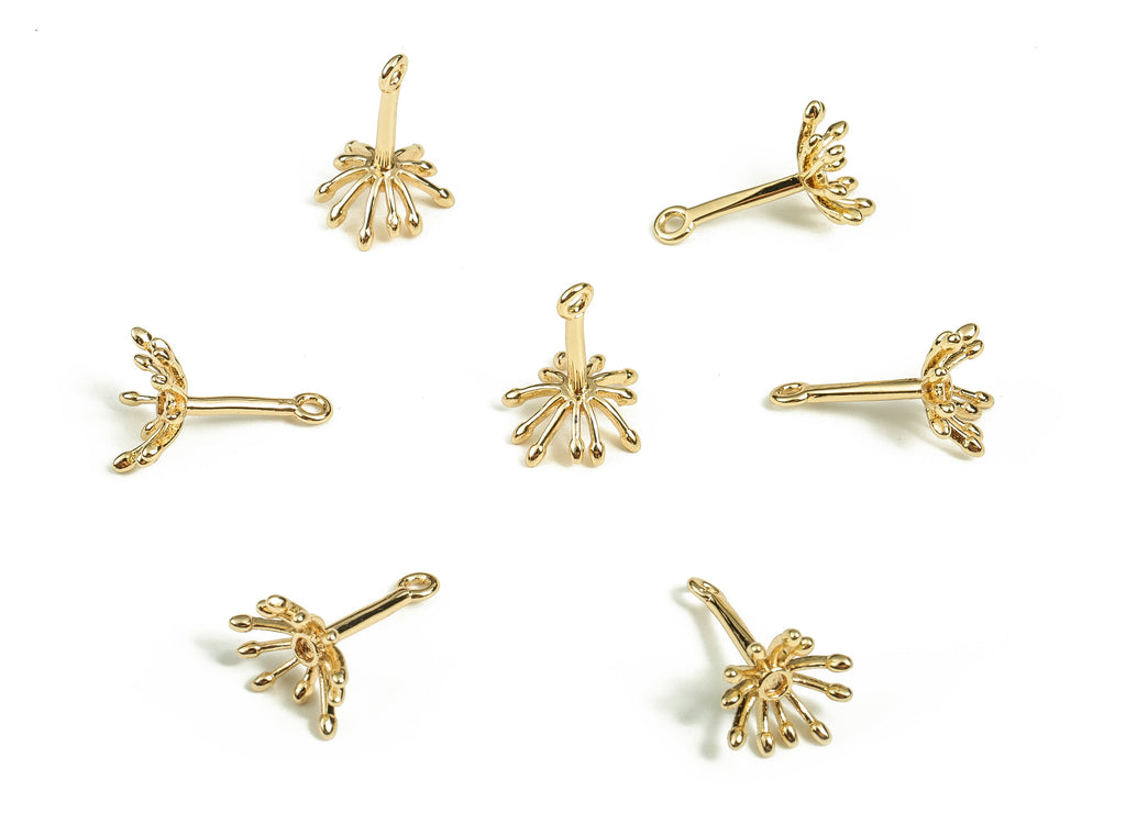 Brass Fireworks Earring Charms - Gold Fireworks Pendant - 18K Real Gold Plated Brass - Jewelry Supplies - 13.77x9.2x1.11mm - RGP3898 - DOMEDBAZAAR