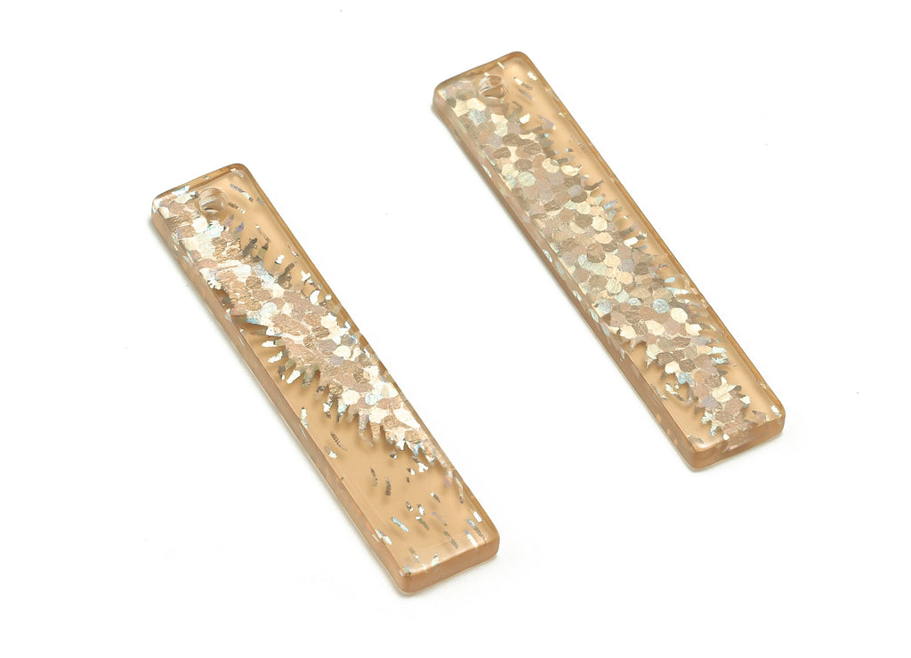 Acrylic Bar Earrings Charms - Thin Bar Rectangle Pendant - Long Strip Earrings Findings - Color Code: A686 - 34.16x7.09x2.36mm - AC1026-A686 - DOMEDBAZAAR