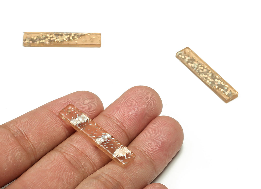 Acrylic Bar Earrings Charms - Thin Bar Rectangle Pendant - Long Strip Earrings Findings - Color Code: A686 - 34.16x7.09x2.36mm - AC1026-A686 - DOMEDBAZAAR