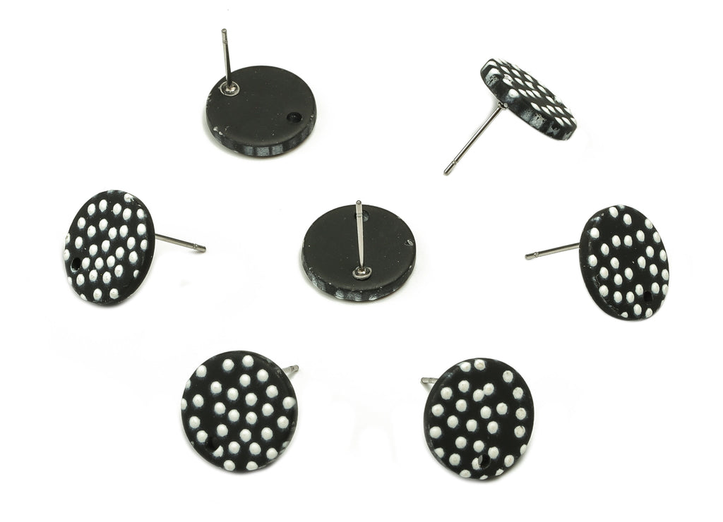 Acrylic Round Earring Stud - Acrylic Round Earring Post - Earring Post Findings - Color Code: A662 - 14.27x14.27x2.55mm - AC1672-A662 - DOMEDBAZAAR