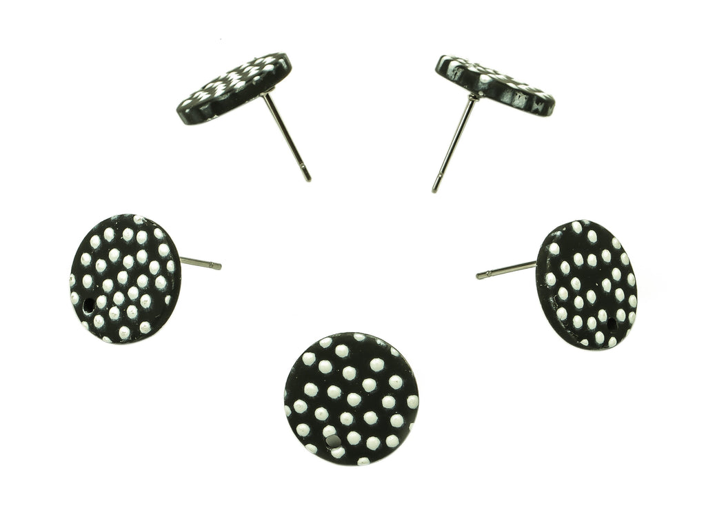 Acrylic Round Earring Stud - Acrylic Round Earring Post - Earring Post Findings - Color Code: A662 - 14.27x14.27x2.55mm - AC1672-A662 - DOMEDBAZAAR
