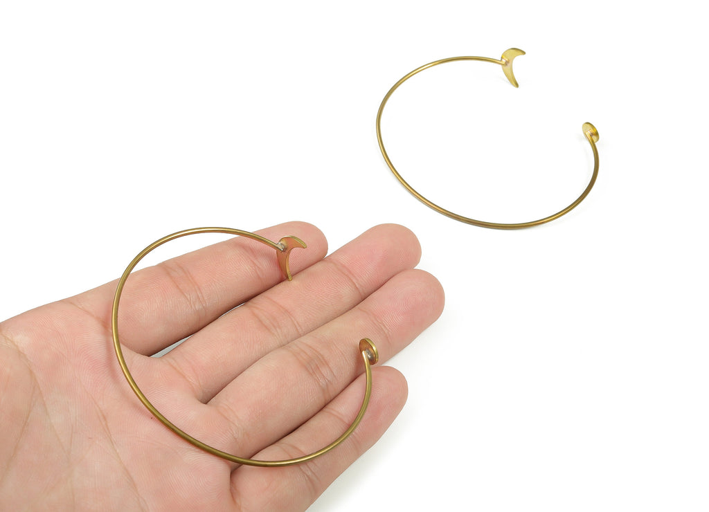 Adjustable Bangle Bracelet - Raw Brass Circle Engraving - Expandable Wire Bangle for Charms - Jewelry Making Supplies - 68x16x1.25mm - BRC10 - DOMEDBAZAAR