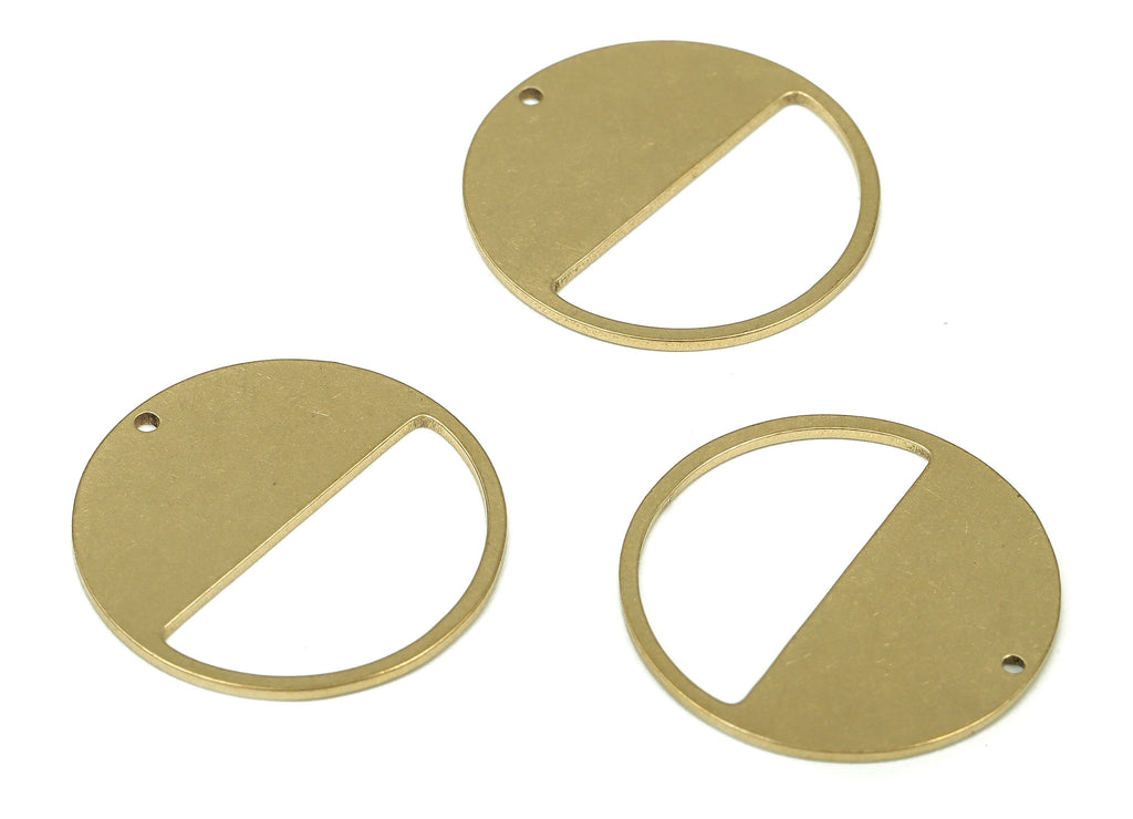 Personalized stamping blank - Raw Brass Round Earring Charm - Brass Semi Circle Pendant - Raw Brass Earring Findings  -22x22x0.76mm- PP4339 - DOMEDBAZAAR