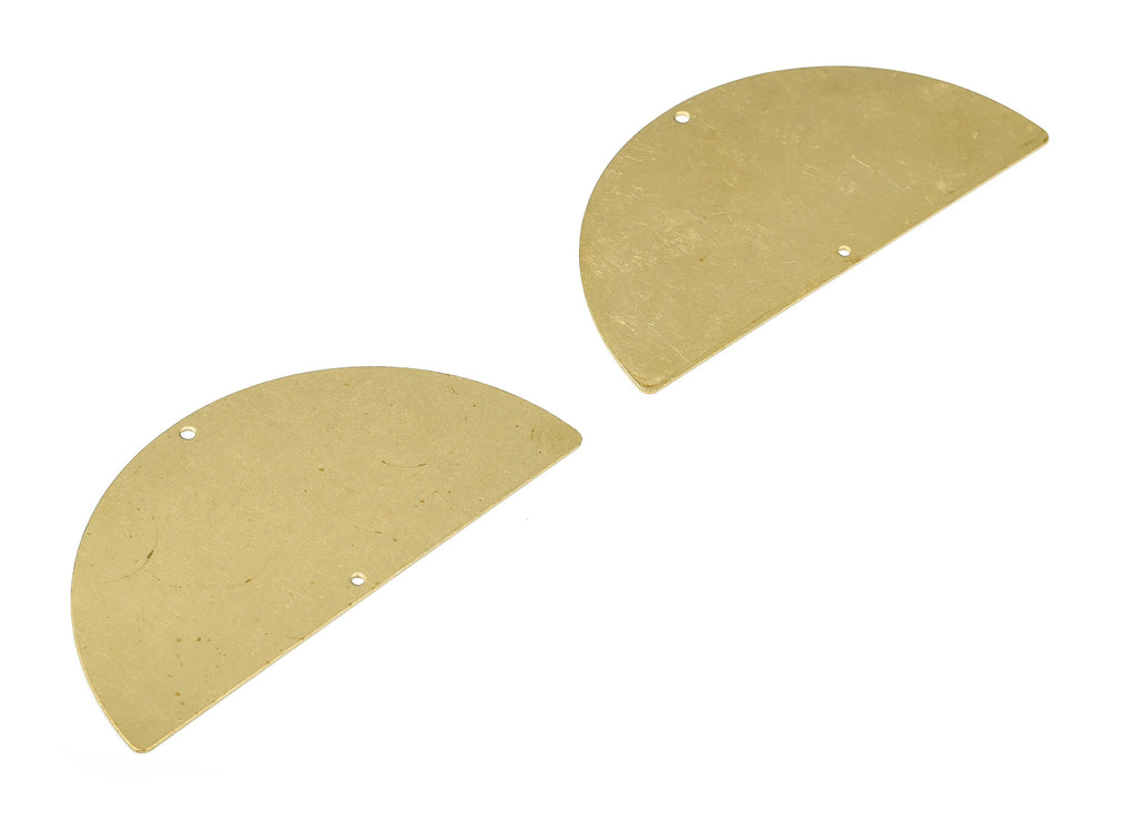 Personalized stamping blank - Brass Half Moon Earrings Connector - Raw Brass Semi Circle Charm - Earrings Finding -69.96x34x0.74mm- PP4364 - DOMEDBAZAAR