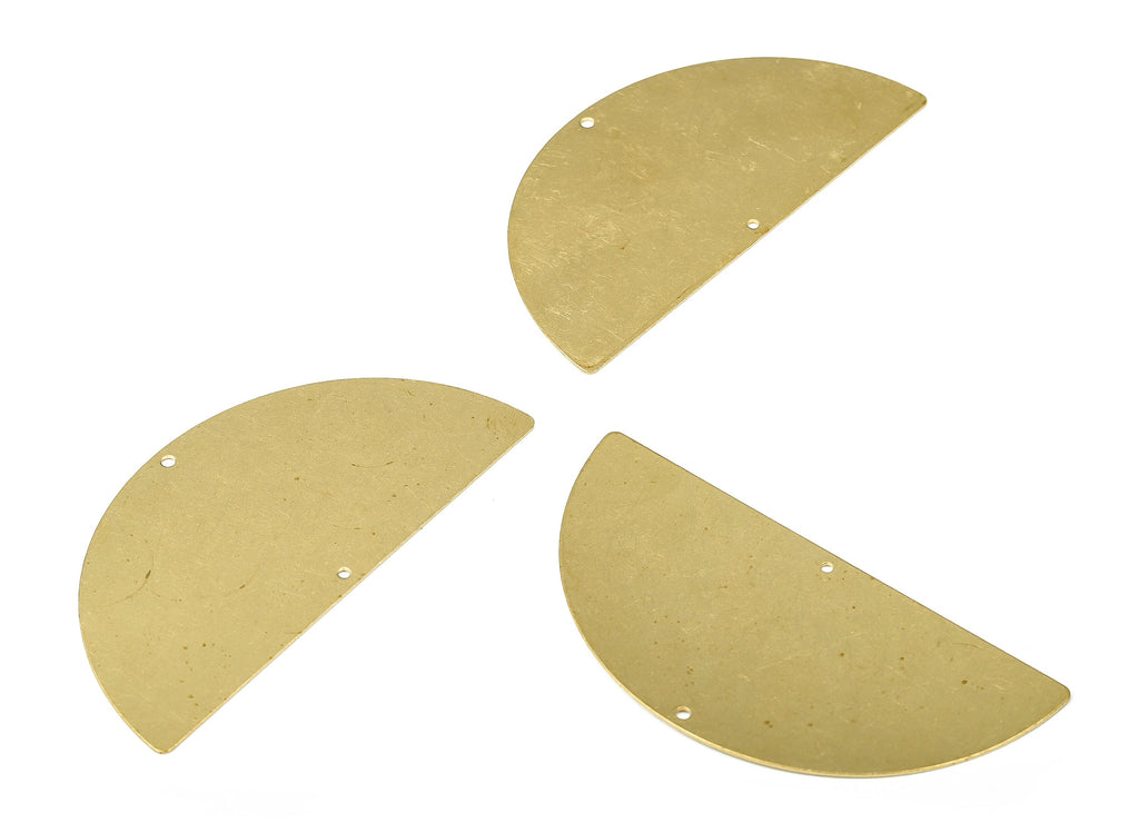 Personalized stamping blank - Brass Half Moon Earrings Connector - Raw Brass Semi Circle Charm - Earrings Finding -69.96x34x0.74mm- PP4364 - DOMEDBAZAAR