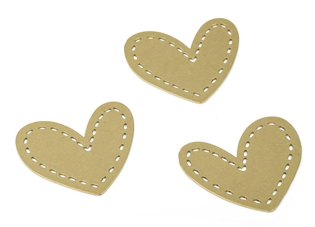 Personalized stamping blank - Raw Brass Heart Pendant Charm – Brass Heart Earring Charm – Earring Findings - 30.06×25.75×0.71mm - PP4284 - DOMEDBAZAAR