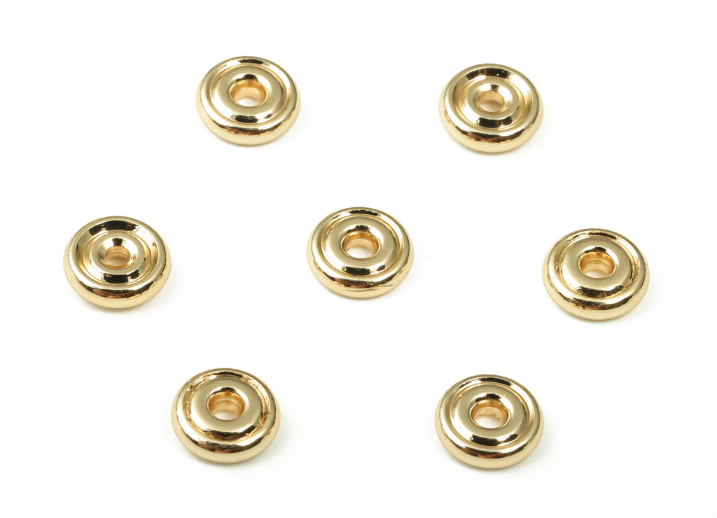 Brass Tiny Round Spacer Beads – Dice Beads – Cube Circle Beads - 18K Gold Plated Brass Beads – Jewelry Supplies - 5.86x5.86x1.85mm - RGP3387 - DOMEDBAZAAR