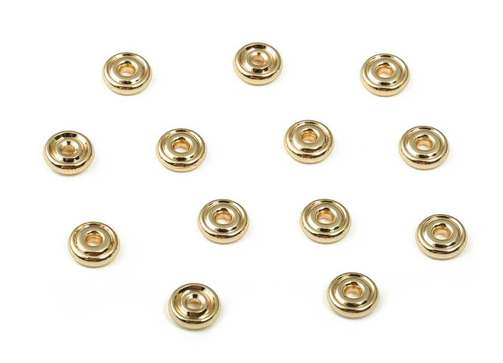Brass Tiny Round Spacer Beads – Dice Beads – Cube Circle Beads - 18K Gold Plated Brass Beads – Jewelry Supplies - 5.86x5.86x1.85mm - RGP3387 - DOMEDBAZAAR