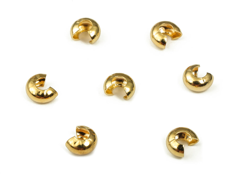 Brass Open Spacer Beads – Semi circle Beads – Cube C Beads - 18K Gold Plated Brass Beads – Jewelry Supplies - 5.32x4.62x2.77mm - RGP3925 - DOMEDBAZAAR
