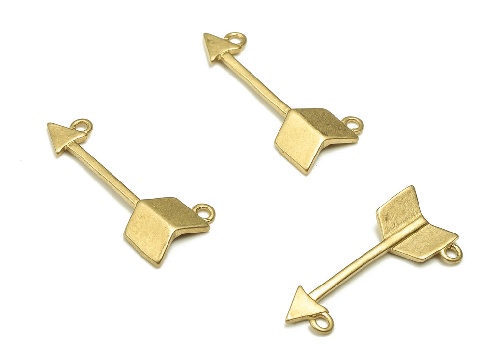 Brass Arrow Earring Connector - Raw Brass Arrow Earring Charms - Earring Findings - Jewelry Making Supplies - 19.07x8.59x1.86mm - PP4552 - DOMEDBAZAAR