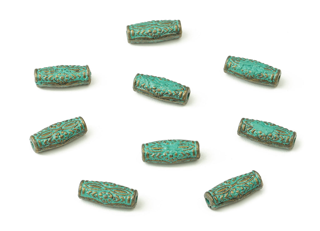 Faux Patina Beads - Round Shaped - Alloy Charms - Antique Bronze Tone Necklace - Zinc Alloy Pendant - Jewelry Supplies - 12x5xmm ZZ1113 - DOMEDBAZAAR