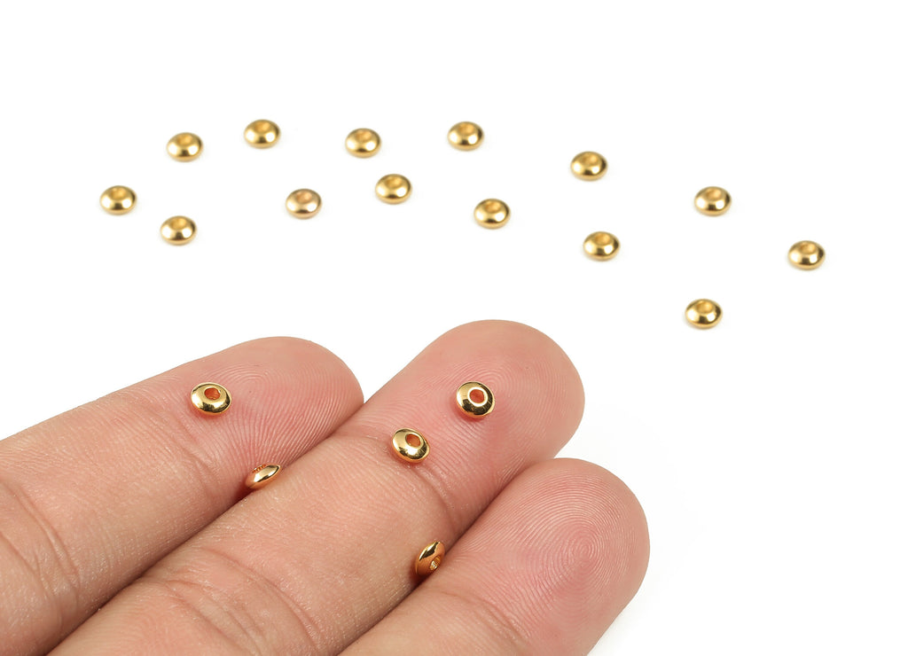 Brass Cube Spacer Beads - Gold Dice Shape Spacer Beads - 18K Real Gold Plated Brass – DIY Jewelry Making Supplies - 3.89x1.61mm - RGP3108 - DOMEDBAZAAR