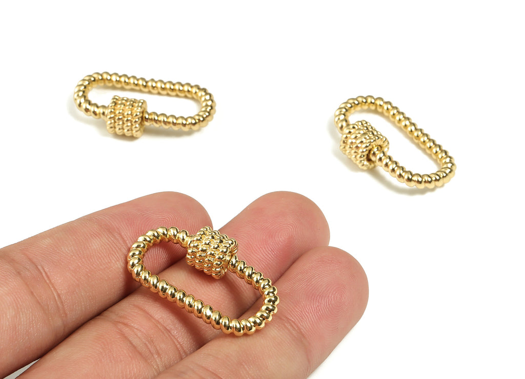 Twisted Oval Pendant Charm - Brass Gold Plated Earring Charm - 18K Real Gold Plated Brass – Jewelry Supplies - 29.03× 17.04×7.46mm - RGP3187 - DOMEDBAZAAR