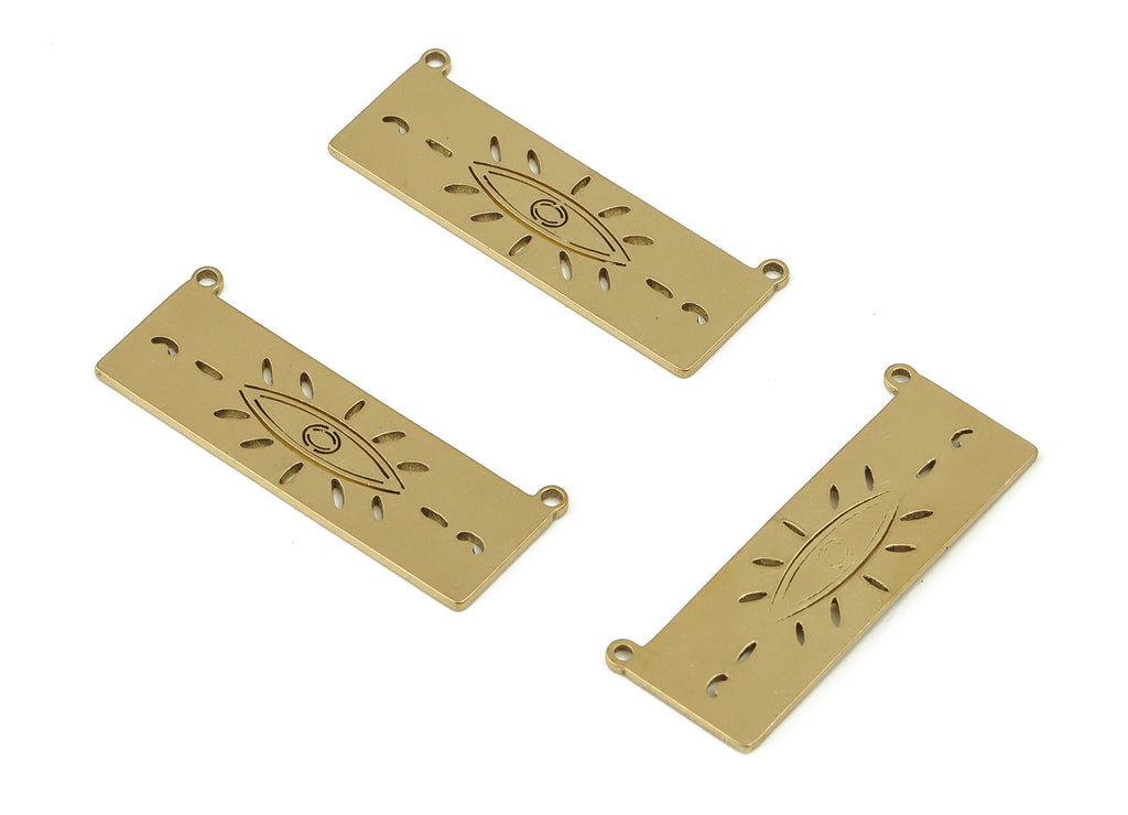 Brass Rectangle Earring Connector - Raw Brass Eye Earrings Connector -Eye Earrings Finding - Jewelry Supplies - 30.65x10.54x0.81mm - PP4605 - DOMEDBAZAAR