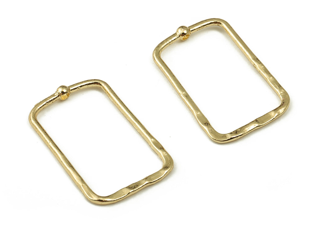 Alloy Rectangle Earring Charms - Zinc Alloy Rectangle Pendant Charm - Gold Tone Plated Alloy - Jewelry Supplies -27.24x18.45x1.5mm- ZZ1815 - DOMEDBAZAAR