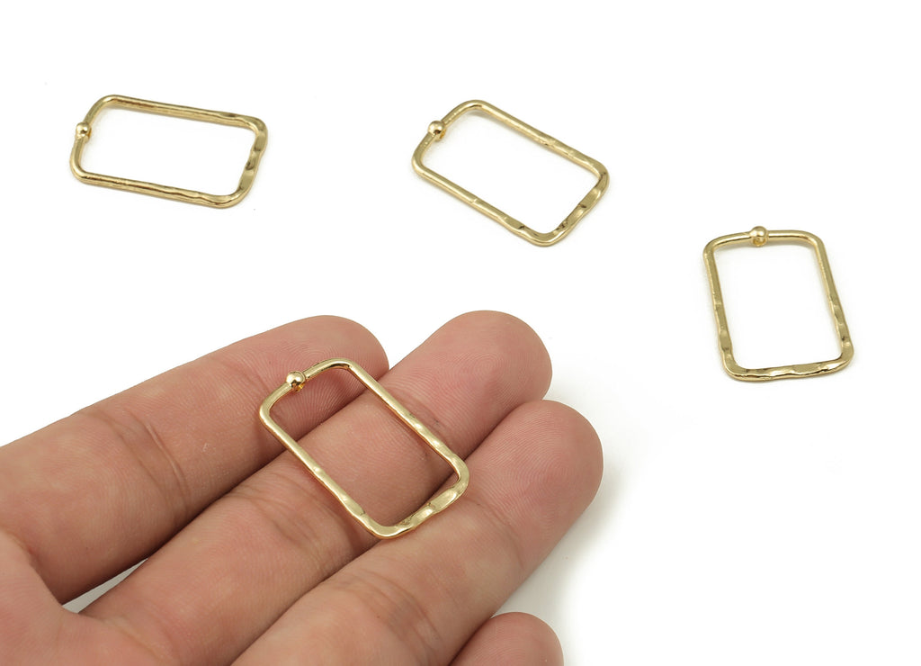 Alloy Rectangle Earring Charms - Zinc Alloy Rectangle Pendant Charm - Gold Tone Plated Alloy - Jewelry Supplies -27.24x18.45x1.5mm- ZZ1815 - DOMEDBAZAAR