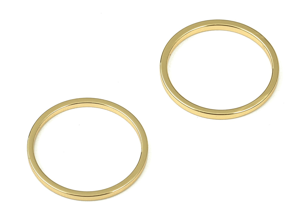 Brass Round Connector - Gold Round Links - Brass Circle Connector - 18K Real Gold Plated  Brass - Jewelry Supplies - 16x1x1mm - RGP3310-16 - DOMEDBAZAAR