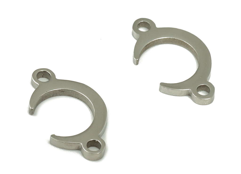 Stainless Steel Crescent Connector - Stainless Steel Moon Necklace Connector - Earring Findings - Jewelry Supplies - 11.6x6.6x0.9mm - SS1221 - DOMEDBAZAAR