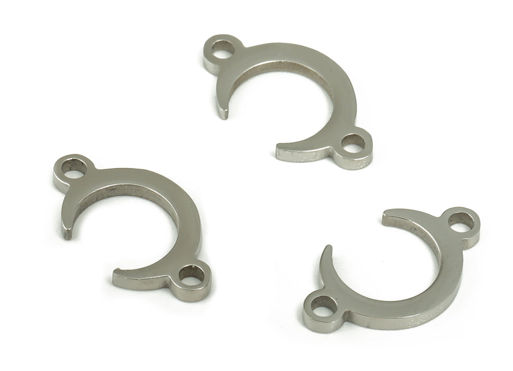 Stainless Steel Crescent Connector - Stainless Steel Moon Necklace Connector - Earring Findings - Jewelry Supplies - 11.6x6.6x0.9mm - SS1221 - DOMEDBAZAAR