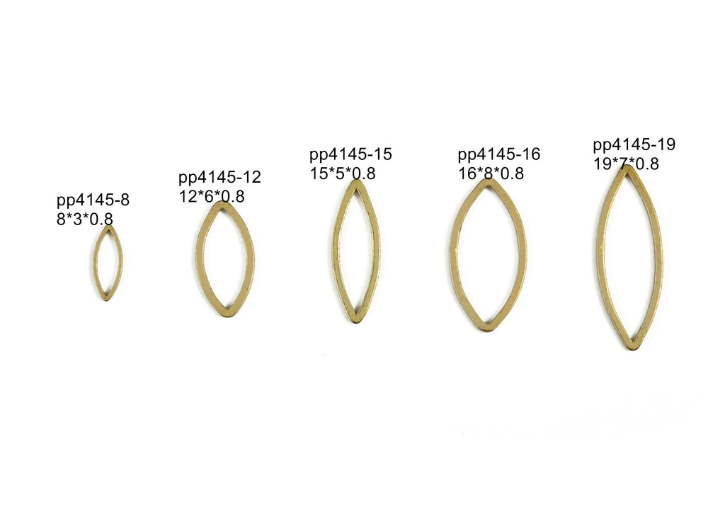 Raw Brass Marquise Ring - Marquise Charm – Brass Link Connector - Earring Findings - Jewelry Making Supplies - 8x3.0x0.8mm - PP4145-8 - DOMEDBAZAAR