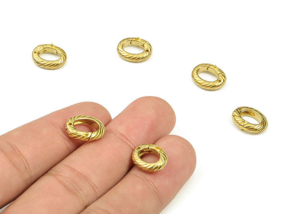 Brass Oval Clap Earring Connector - Raw Brass Oval Earring Charms - Brass Clips Parrot - Jewelry Making Supplies - 13x10.15x3.15mm - PP4442 - DOMEDBAZAAR