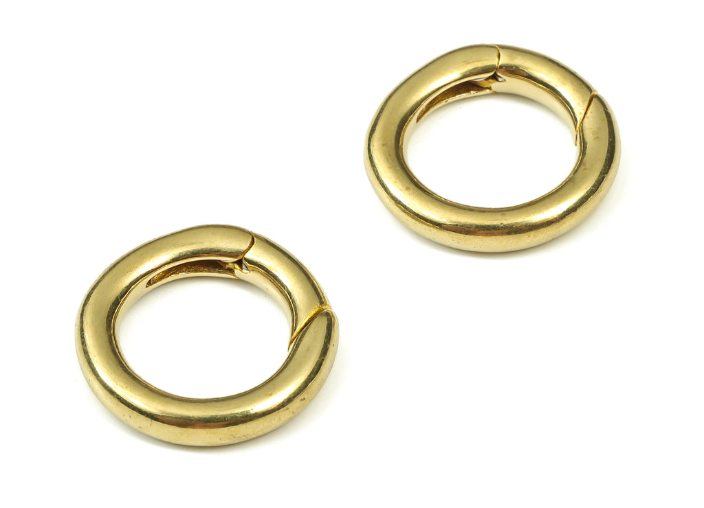 Brass Round Clap Earring Connector - Raw Brass Circle Earring Charms - Brass Clips Parrot - Jewelry Supplies - 19.6x19.6x3.65mm - PP4438 - DOMEDBAZAAR