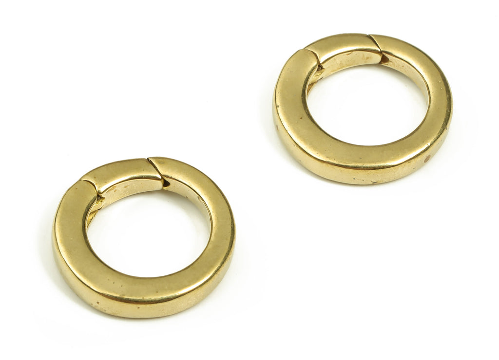 Brass Round Clap Earring Connector - Raw Brass Circle Earring Charms - Brass Clips Parrot - Jewelry Supplies - 15.25x15.25x2.5mm - PP4437 - DOMEDBAZAAR