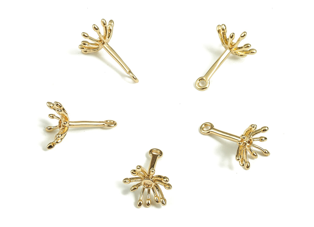Brass Fireworks Earring Charms - Gold Fireworks Pendant - 18K Real Gold Plated Brass - Jewelry Supplies - 13.77x9.2x1.11mm - RGP3898 - DOMEDBAZAAR