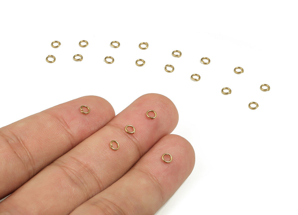 Brass Round Open Jump Rings - Raw Brass Circle Open Jump Rings - Earring Findings - Jewelry Making Supplies -3.5x3.56x0.62mm - PP4362 - DOMEDBAZAAR