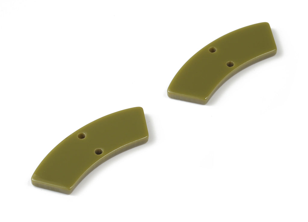 Acrylic Earring Charm-Irregular Shaped Connector - Arc Shaped -2 Hole - Earring Finding - Color Code:A698 - 30.77X9.76X1.89mm - AC2326-A698 - DOMEDBAZAAR