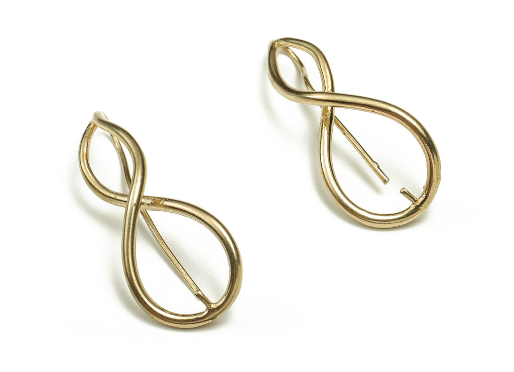 Brass Curved Earring Hooks - Raw Brass Earring Wires - Earring Findings - Brass Stud - Jewellery Supplies - 30.01x12.73x3.3mm - PP4458 - DOMEDBAZAAR