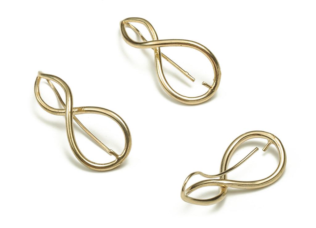 Brass Curved Earring Hooks - Raw Brass Earring Wires - Earring Findings - Brass Stud - Jewellery Supplies - 30.01x12.73x3.3mm - PP4458 - DOMEDBAZAAR