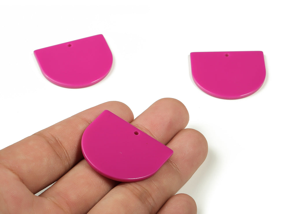 Acrylic D Earring Charms - Acrylic D Shape Pendant - Jewelry Supplies - Earring Finding - Color Code: A676 -33.61x29.24x2.50mm - AC1094-A676 - DOMEDBAZAAR