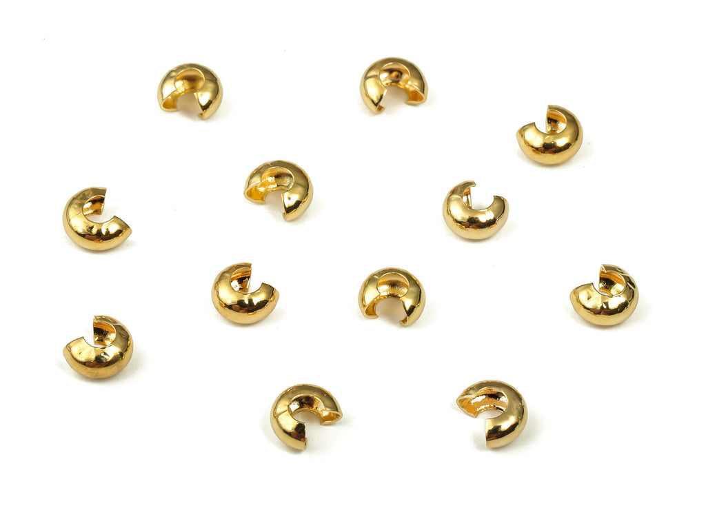 Brass Open Spacer Beads – Semi circle Beads – Cube C Beads - 18K Gold Plated Brass Beads – Jewelry Supplies - 5.32x4.62x2.77mm - RGP3925 - DOMEDBAZAAR