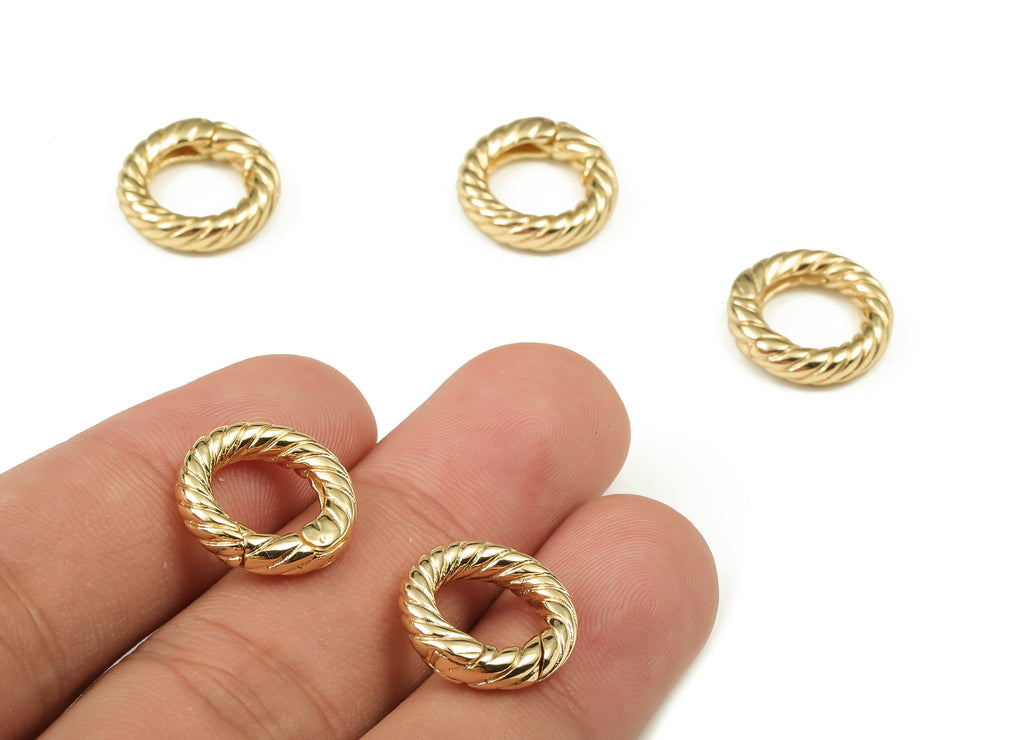 Brass Round Huggie Hoop - Gold Small Hoop Earring – Wave Circle Hoops – 18K Real Gold Plated Brass - 15.43x15.15x3.73mm - RGP3913 - DOMEDBAZAAR